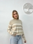 Jersey de Punto con Estampado de Rayas Beige