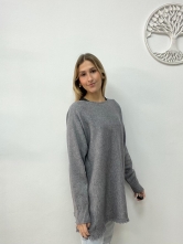 Jersey de Punto con un Diseño Largo Gris