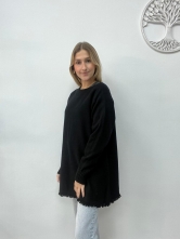 Jersey de Punto con un Diseño Largo Negro