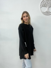 Jersey de Punto con un Diseño Largo Negro