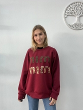 Sudadera Básica de Algodón Bordados Granate