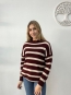 Jersey de Punto con Estampado de Rayas Granate