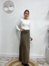 Falda Midi Cruzada Marrón