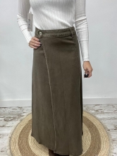 Falda Midi Cruzada Marrón