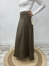 Falda Midi Cruzada Marrón