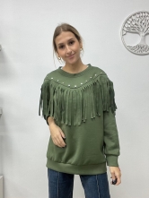 Sudadera "Western Fringe" Verde