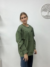 Sudadera "Western Fringe" Verde