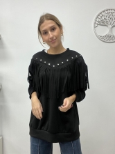 Sudadera "Western Fringe" Negro