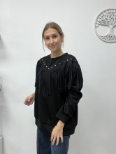 Sudadera "Western Fringe" Negro