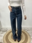 Jeans Wide Leg con Costura Frontal y Talle alto