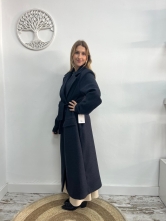 Abrigo Maxi Cruzado con Cinturón Marino