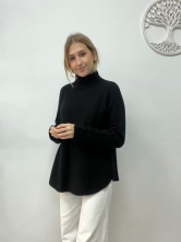 Jersey de Punto Suave y Estilo Relajado Negro