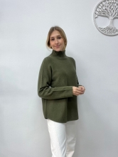 Jersey de Punto Suave y Estilo Relajado Verde