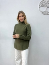 Jersey de Punto Suave y Estilo Relajado Verde