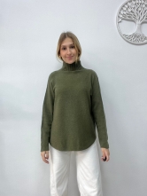Jersey de Punto Suave y Estilo Relajado Verde