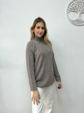 Jersey de Punto Suave y Estilo Relajado  Gris