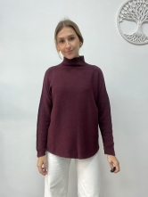 Jersey de Punto Suave y Estilo Relajado Granate