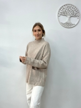 Jersey de Punto Bolsillos Beige