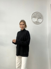 Jersey de Punto Bolsillos Negro