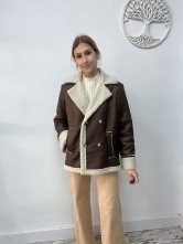 Chaqueta de Borreguito Suave Marrón