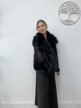 Chaleco de Pelo Entero con Solapa y Botones