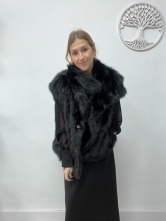 Chaleco de Pelo Entero con Solapa y Botones