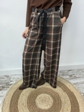 Pantalón de Cuadros con Lazada en la Cintura