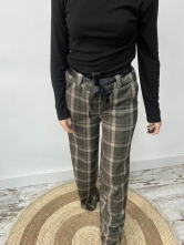 Pantalón de Cuadros con Lazada en la Cintura