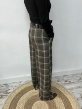 Pantalón de Cuadros con Lazada en la Cintura