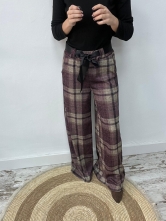 Pantalón de Cuadros con Lazada en la Cintura