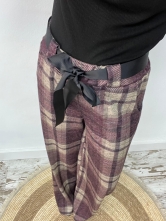 Pantalón de Cuadros con Lazada en la Cintura