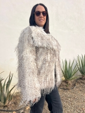 Abrigo efecto pelo súper suave  Blanco