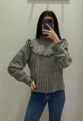 Blusa rayas  flecos