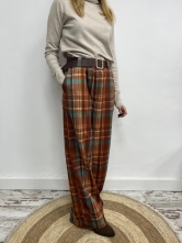 🍂 Pantalones Anchos de Cuadros Tartán Otoñales