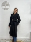 Abrigo Largo Cruzado con Cinturón - Negro