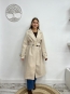 Abrigo Largo Cruzado con Cinturón - Beige