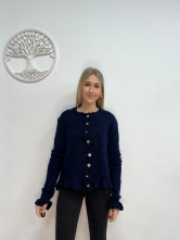 Chaqueta de Punto Marino con Botones y Volante