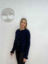 Chaqueta de Punto Marino con Botones y Volante