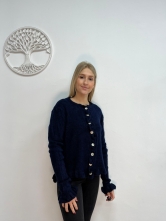 Chaqueta de Punto Marino con Botones y Volante