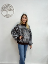 Jersey Marrón de Punto Jacquard