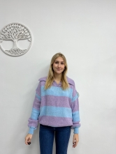 ✨ Jersey de Punto con Rayas Anchas y Cuello Abierto ✨