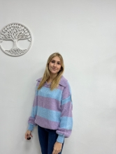 ✨ Jersey de Punto con Rayas Anchas y Cuello Abierto ✨