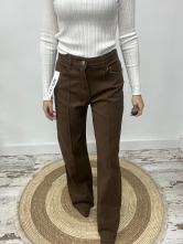 Pantalón Wide Leg de vestir en color marrón chocolate