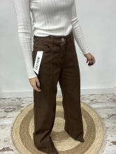 Pantalón Wide Leg de vestir en color marrón chocolate