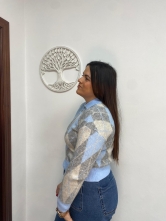 Jersey de Punto Suave Estampado Rombos