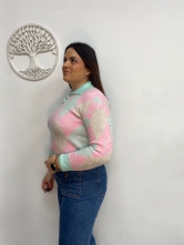 Jersey de Punto Suave Estampado Rombos