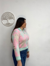 Jersey de Punto Suave Estampado Rombos