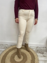 Pantalón Cropped Push Up Beige