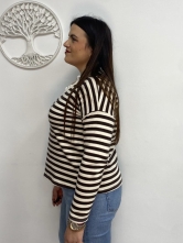 Jersey Rayas Cuello Encaje