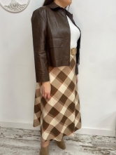 Falda Midi de Cuadros